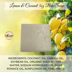 Lemon and Coconut 5oz soap bar