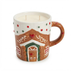 Gingerbread House Mug Double Wick Candle 