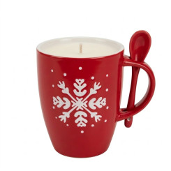 Snowflake Mug Candle with Spoon 