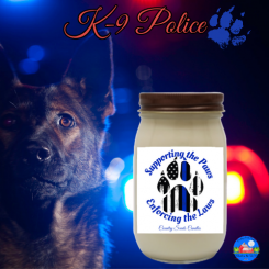 Police K9 Awareness 16oz candle 