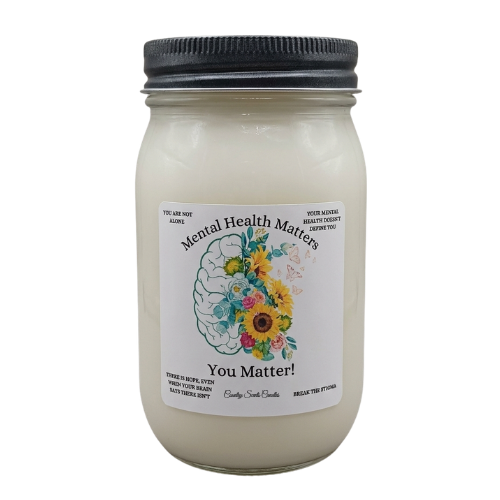 Mental Health Awareness 16oz candle (Lavender Scent) Mental Health Awareness 16oz candle (Lavender Scent)