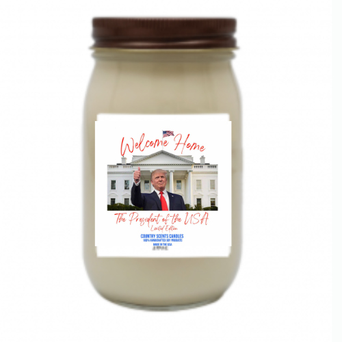 Welcome Home Mr President 16oz candle 