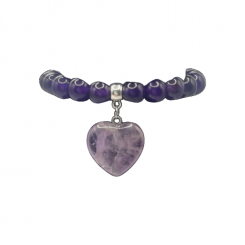 Amethyst Heart Bracelet 