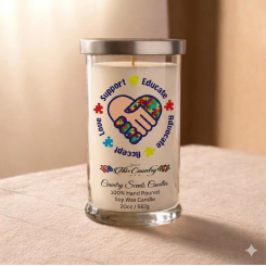 Autism Acceptance 20oz Libbey Candle Autism Acceptance 20oz Libbey Candle