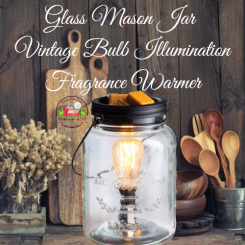 Glass Mason Jar Vintage Bulb Illumination Fragrance Warmer