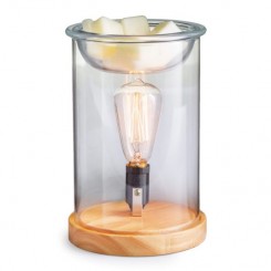 Wood and Glass Vintage Bulb Illumination Fragrance Warmer
