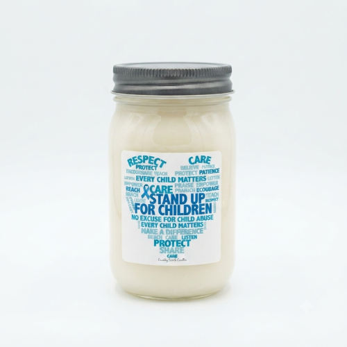 Child Abuse Awareness 16oz candle (Vanilla Scent) Child Abuse Awareness 16oz candle (Vanilla Scent)