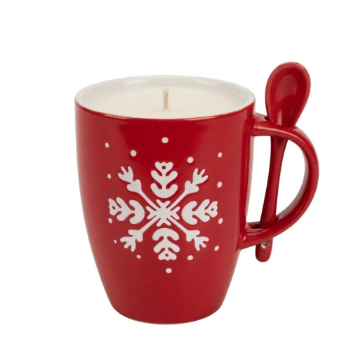 Snowflake Mug Candle with Spoon Snowflake Mug Candle with Spoon