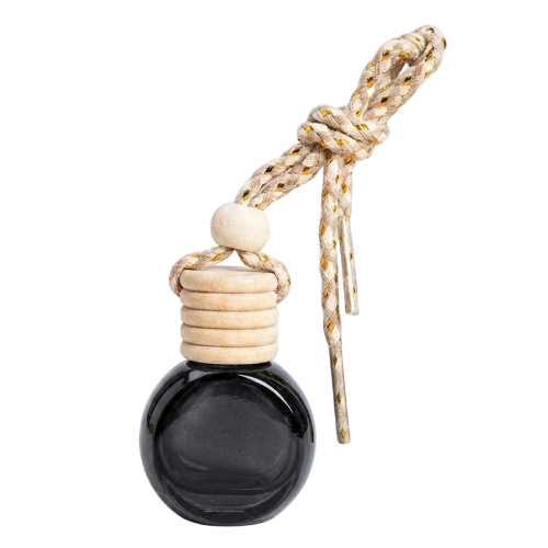 Car Fresheners Round Black Glass