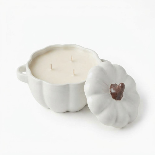 32oz Pumpkin 3 Wick Candle White 32oz Pumpkin 3 Wick Candle White