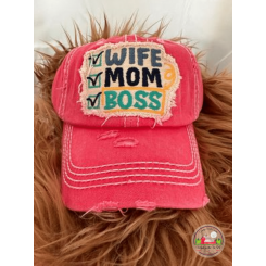 Wife Mom Boss Pink hat