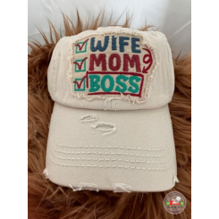 Wife Mom Boss hat (hat color white)