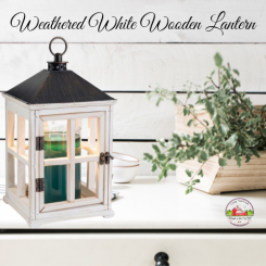 Weathered White Wooden Lantern
