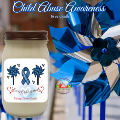 Child Abuse Awareness 16oz candle (Vanilla Scent)