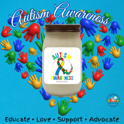Autism Awareness 16oz candle (Lavender Chamomile Scent)