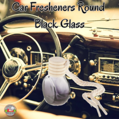Car Fresheners Round Black Glass