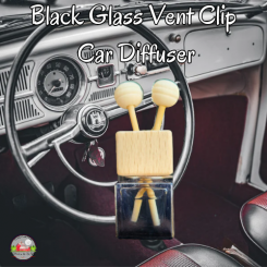 Black Glass Vent Clip Car Diffuser 