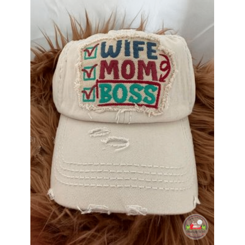 Wife Mom Boss hat (hat color white)