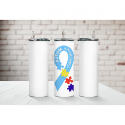 Autism Awareness Tumbler (ribbon blue design)